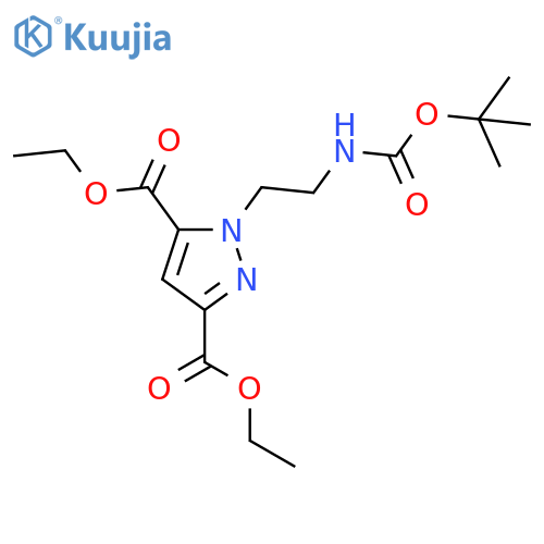1H-Pyrazole-3,5-dicarboxylic acid, 1-[2-[[(1,1-dimethylethoxy)carbonyl]amino]ethyl]-, 3,5-diethyl ester structure