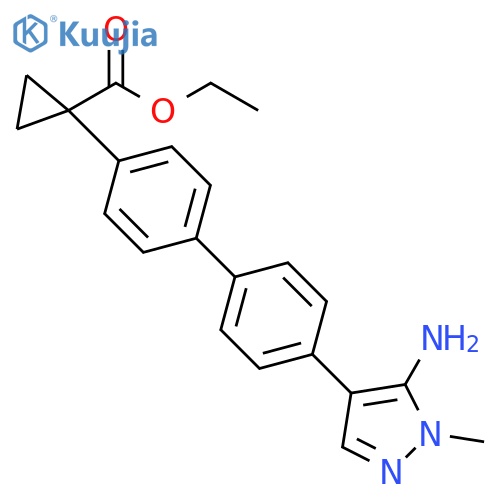 ethyl 1-(4'-(5-amino-1-methyl-1H-pyrazol-4-yl)-[1,1'-biphenyl]-4-yl)cyclopropanecarboxylate structure