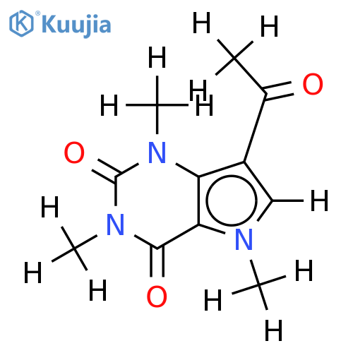9-acetyl-1,3,7-trimethyl-pyrimidine-2,4-dione structure