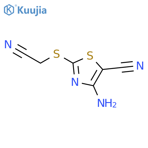 5-Thiazolecarbonitrile, 4-amino-2-[(cyanomethyl)thio]- structure
