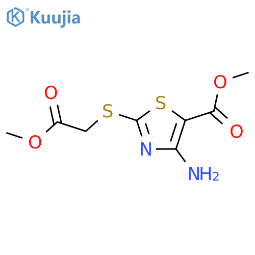 <br>4-Amino-2-methoxycarbonylmethylsulfanyl-thiazole-5-carboxylic acid methyl e ster structure