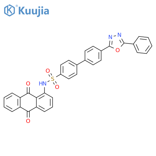 [1,1'-Biphenyl]-4-sulfonamide, N-(9,10-dihydro-9,10-dioxo-1-anthracenyl)-4'-(5-phenyl-1,3,4-oxadiazol-2-yl)- structure