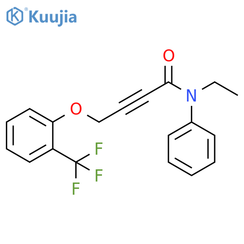2-Butynamide, N-ethyl-N-phenyl-4-[2-(trifluoromethyl)phenoxy]- structure
