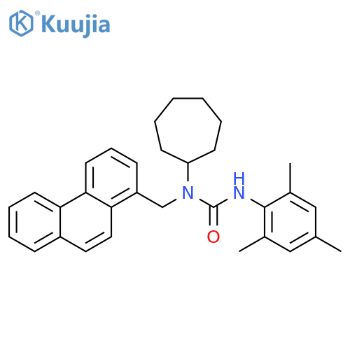 Urea,N-cycloheptyl-N-(1-phenanthrenylmethyl)-N'-(2,4,6-trimethylphenyl)- structure
