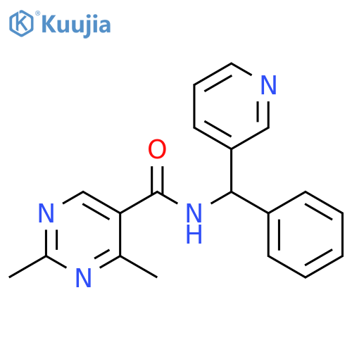 2,4-Dimethyl-N-(phenyl(pyridin-3-yl)methyl)pyrimidine-5-carboxamide structure