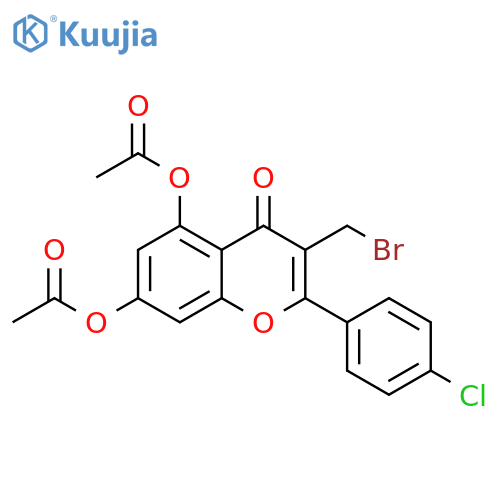 4H-1-Benzopyran-4-one,5,7-bis(acetyloxy)-3-(bromomethyl)-2-(4-chlorophenyl)- structure