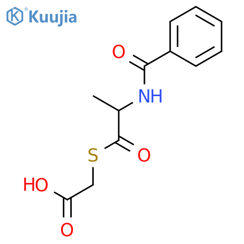 (R)-2-((2-Benzamidopropanoyl)thio)acetic acid structure
