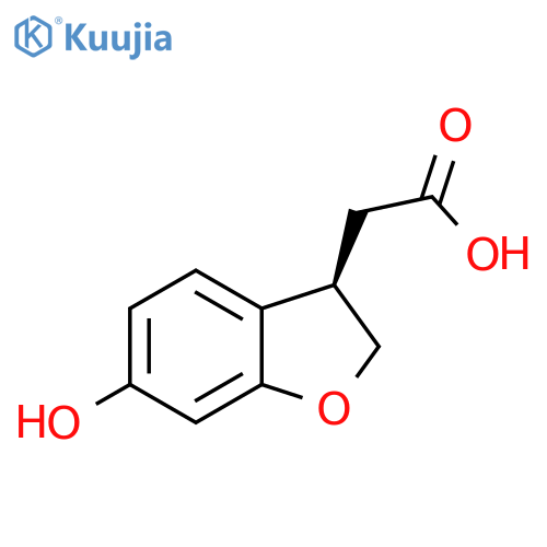 2-[(3R)-6-hydroxy-2,3-dihydro-1-benzofuran-3-yl]acetic acid structure