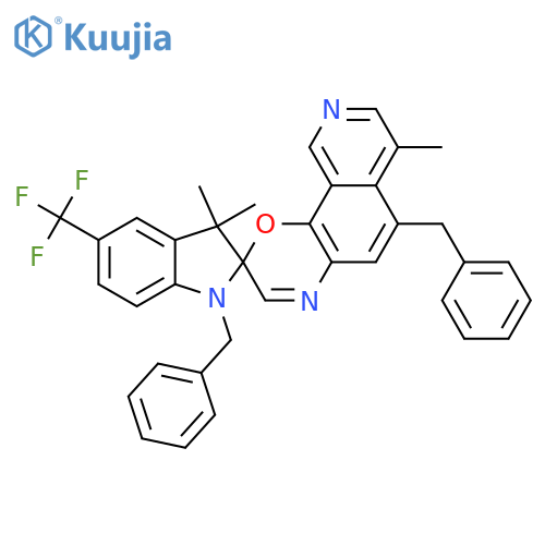 Spiro[2H-indole-2,2'-[2H]pyrido[4,3-h][1,4]benzoxazine],1,3-dihydro-3,3,7'-trimethyl-1,6'-bis(phenylmethyl)-5-(trifluoromethyl)- structure