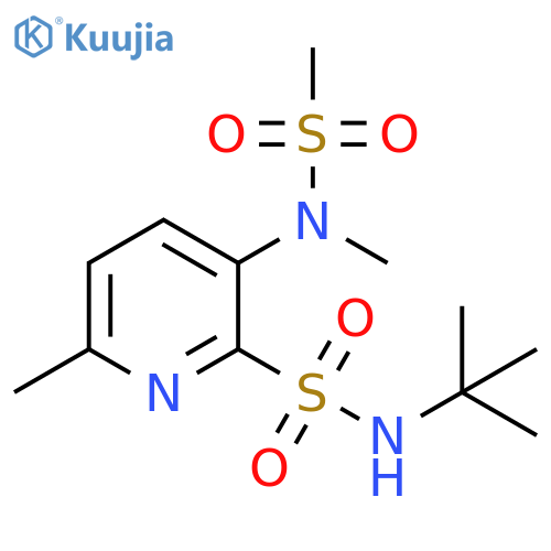 2-Pyridinesulfonamide,N-(1,1-dimethylethyl)-6-methyl-3-[methyl(methylsulfonyl)amino]- structure