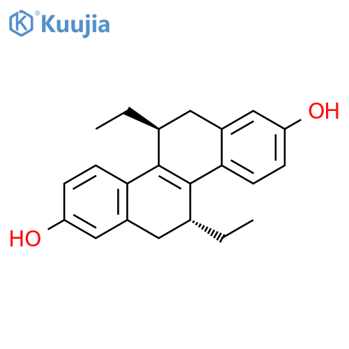 2,8-Chrysenediol, 5,11-diethyl-5,6,11,12-tetrahydro-, (5R,11S)-rel- structure