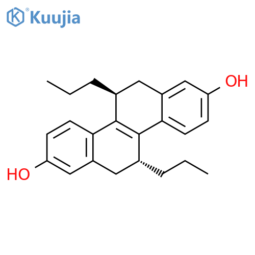 2,8-Chrysenediol, 5,6,11,12-tetrahydro-5,11-dipropyl-, (5R,11S)-rel- structure