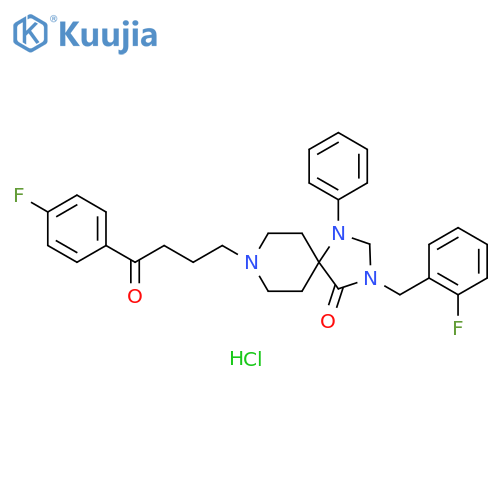 1,3,8-Triazaspiro[4.5]decan-4-one,3-[(2-fluorophenyl)methyl]-8-[4-(4-fluorophenyl)-4-oxobutyl]-1-phenyl-,monohydrochloride structure