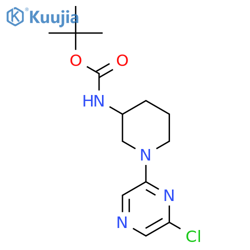 Tert-butyl 1-(6-chloropyrazin-2-yl)piperidin-3-ylcarbamate structure