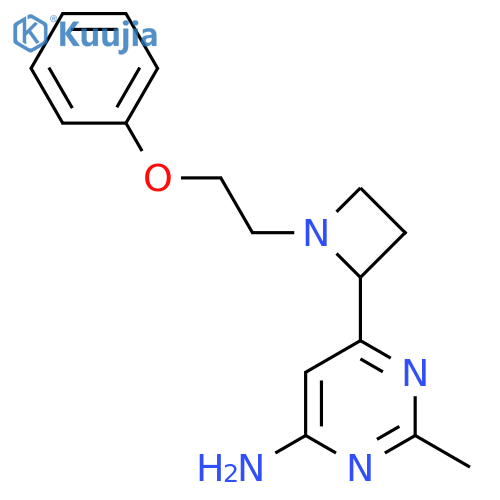 2-Methyl-6-(1-(2-phenoxyethyl)azetidin-2-yl)pyrimidin-4-amine structure