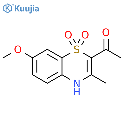 Ethanone,1-(7-methoxy-3-methyl-1,1-dioxido-4H-1,4-benzothiazin-2-yl)- structure