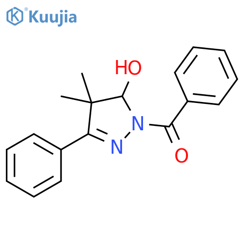 1H-Pyrazol-5-ol, 1-benzoyl-4,5-dihydro-4,4-dimethyl-3-phenyl- structure