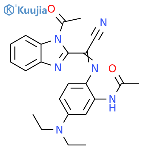 Acetamide,N-[2-[[(1-acetyl-1H-benzimidazol-2-yl)cyanomethylene]amino]-5-(diethylamino)phenyl]- structure