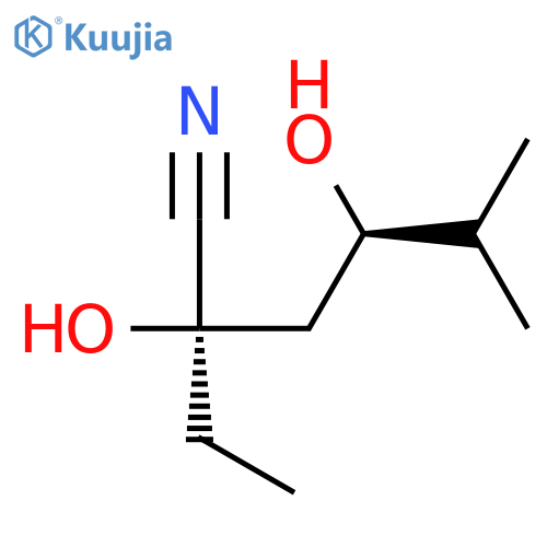 HEXANENITRILE, 2-ETHYL-2,4-DIHYDROXY-5-METHYL-, (R*,R*)- structure