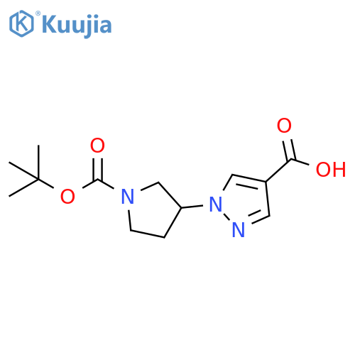 1-{1-[(tert-butoxy)carbonyl]pyrrolidin-3-yl}-1H-pyrazole-4-carboxylic acid structure