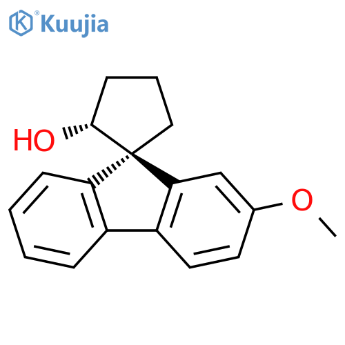 Spiro[cyclopentane-1,9'-[9H]fluoren]-2-ol, 2'-methoxy-, trans- structure