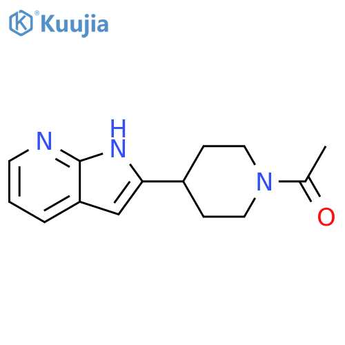 1-(4-{1H-pyrrolo[2,3-b]pyridin-2-yl}piperidin-1-yl)ethan-1-one structure