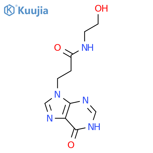 9H-Purine-9-propanamide, 1,6-dihydro-N-(2-hydroxyethyl)-6-oxo- structure
