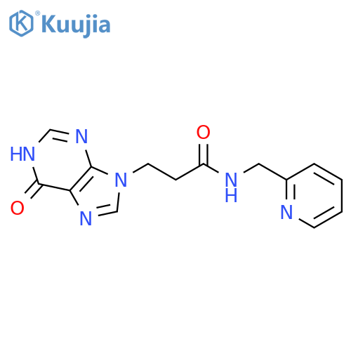 9H-Purine-9-propanamide, 1,6-dihydro-6-oxo-N-(2-pyridinylmethyl)- structure