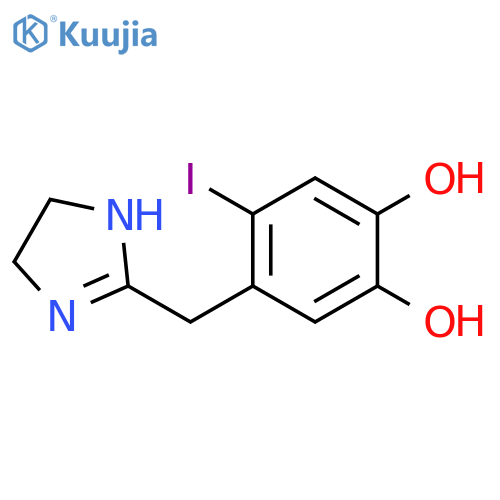 1,2-Benzenediol, 4-[(4,5-dihydro-1H-imidazol-2-yl)methyl]-5-iodo- structure