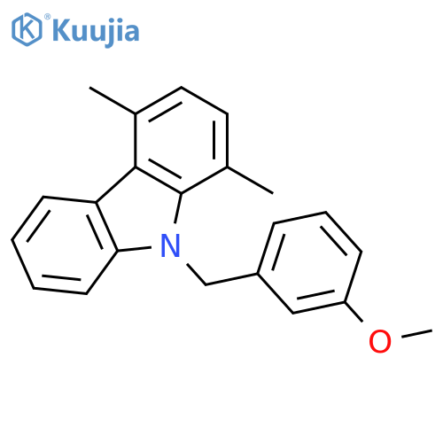 9H-Carbazole, 9-[(3-methoxyphenyl)methyl]-1,4-dimethyl- structure