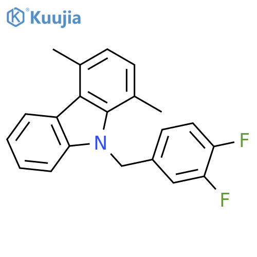 9H-Carbazole, 9-[(3,4-difluorophenyl)methyl]-1,4-dimethyl- structure
