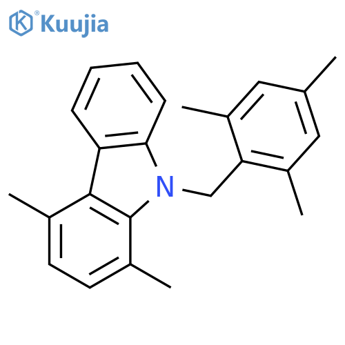 9H-Carbazole, 1,4-dimethyl-9-[(2,4,6-trimethylphenyl)methyl]- structure