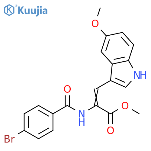 2-Propenoic acid,2-[(4-bromobenzoyl)amino]-3-(5-methoxy-1H-indol-3-yl)-, methyl ester structure
