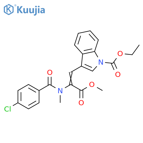 1H-Indole-1-carboxylic acid,3-[2-[(4-chlorobenzoyl)methylamino]-3-methoxy-3-oxo-1-propenyl]-,ethyl ester structure