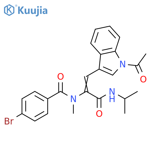 Benzamide,N-[2-(1-acetyl-1H-indol-3-yl)-1-[[(1-methylethyl)amino]carbonyl]ethenyl]-4-bromo-N-methyl- structure