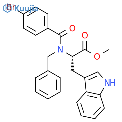 L-Tryptophan, N-(4-bromobenzoyl)-N-(phenylmethyl)-, methyl ester structure
