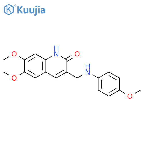 6,7-Dimethoxy-3-{(4-methoxyphenyl)-aminomethyl}quinolin-2(1H)-one structure