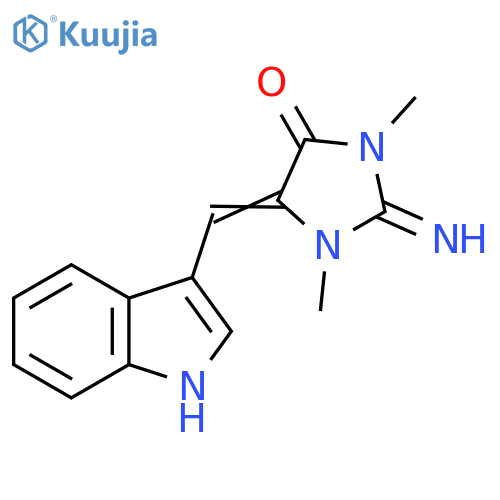 4-Imidazolidinone, 2-imino-5-(1H-indol-3-ylmethylene)-1,3-dimethyl- structure