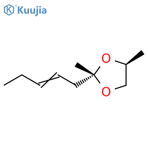 1,3-Dioxolane, 2,4-dimethyl-2-(2-pentenyl)-, trans- (9CI) structure