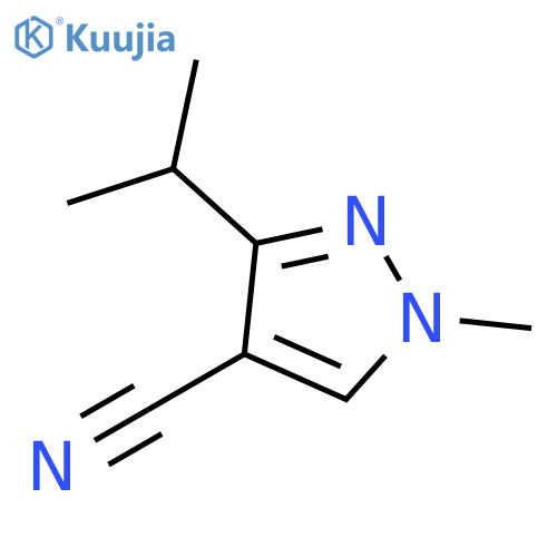 1-methyl-3-(propan-2-yl)-1H-pyrazole-4-carbonitrile structure