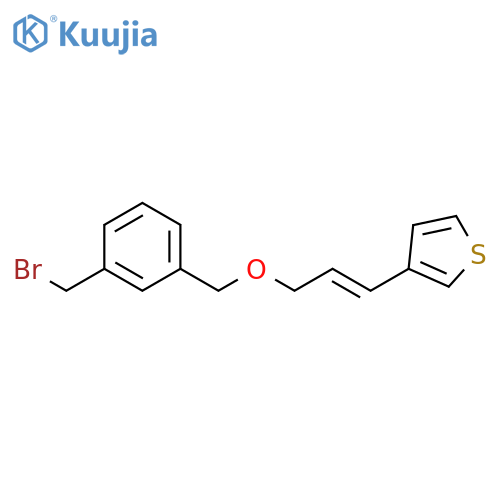 Thiophene, 3-[3-[[3-(bromomethyl)phenyl]methoxy]-1-propenyl]-, (E)- structure