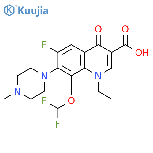3-Quinolinecarboxylic acid,8-(difluoromethoxy)-1-ethyl-6-fluoro-1,4-dihydro-7-(4-methyl-1-piperazinyl)-4-oxo- structure