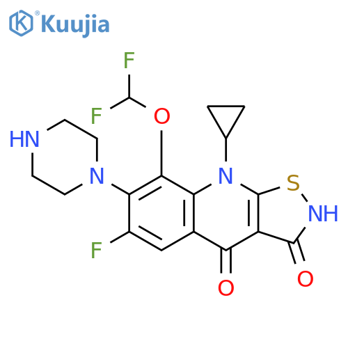 Isothiazolo[5,4-b]quinoline-3,4(2H,9H)-dione,9-cyclopropyl-8-(difluoromethoxy)-6-fluoro-7-(1-piperazinyl)- structure