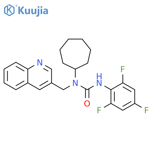 Urea, N-cycloheptyl-N-(3-quinolinylmethyl)-N'-(2,4,6-trifluorophenyl)- structure