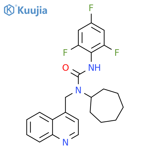 Urea, N-cycloheptyl-N-(4-quinolinylmethyl)-N'-(2,4,6-trifluorophenyl)- structure