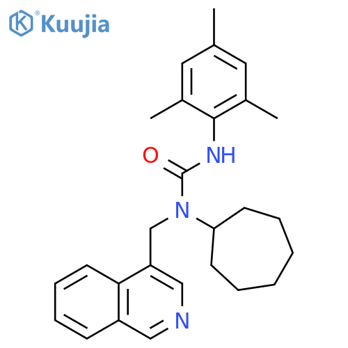 Urea, N-cycloheptyl-N-(4-isoquinolinylmethyl)-N'-(2,4,6-trimethylphenyl)- structure