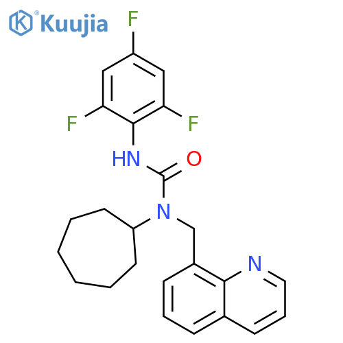 Urea, N-cycloheptyl-N-(8-quinolinylmethyl)-N'-(2,4,6-trifluorophenyl)- structure