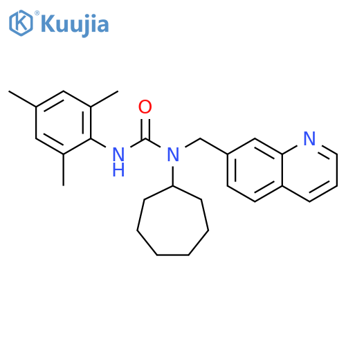 Urea, N-cycloheptyl-N-(7-quinolinylmethyl)-N'-(2,4,6-trimethylphenyl)- structure