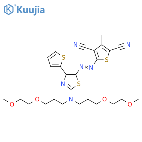 2,4-Thiophenedicarbonitrile,5-[[2-[bis[3-(2-methoxyethoxy)propyl]amino]-4-(2-thienyl)-5-thiazolyl]azo]-3-methyl- structure