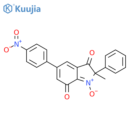 2H-Indole-3,7-dione, 2-methyl-5-(4-nitrophenyl)-2-phenyl-, 1-oxide structure